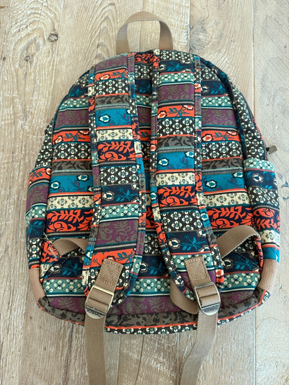Kinmac Patterned Teal & Orange Backpack with builtin charger - Picture 8 of 8